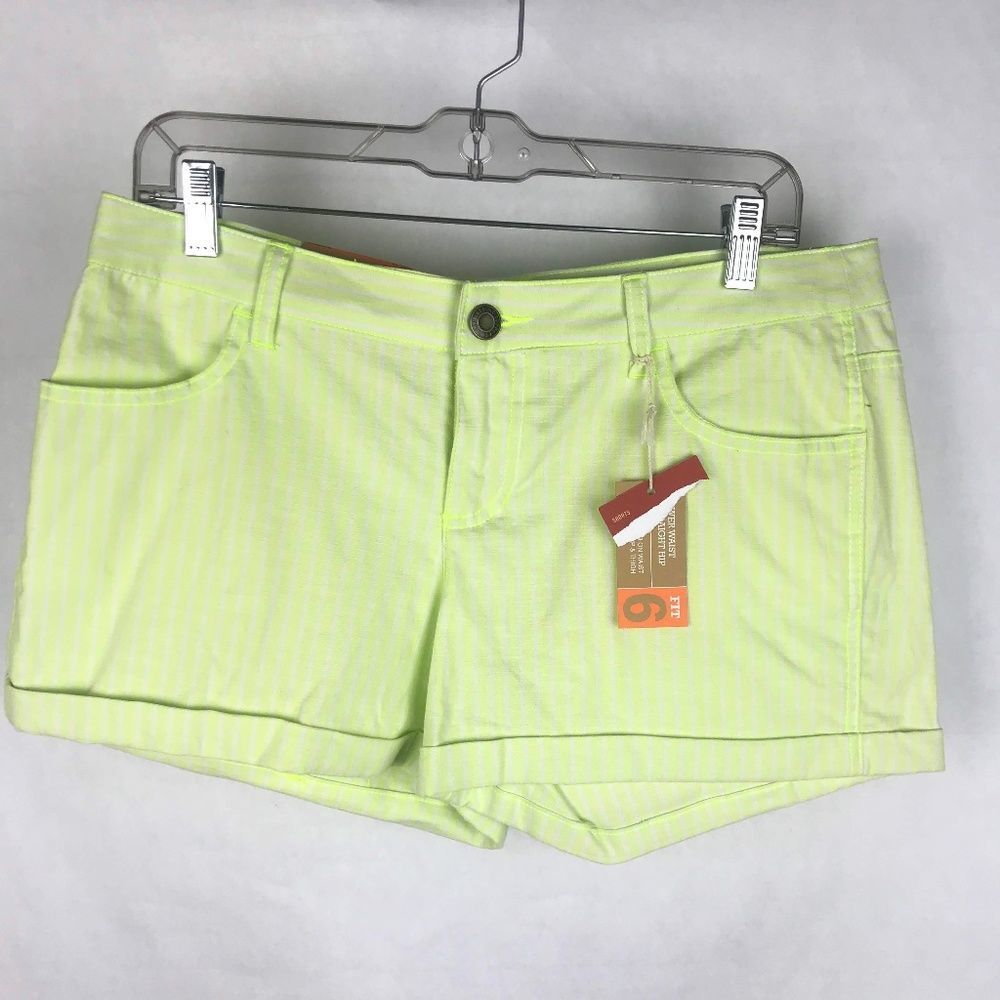 Mossimo Cuffed Striped Neon Shorts